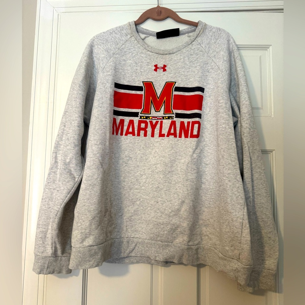 Under Armour Gray Maryland Crewneck Sweater (L)